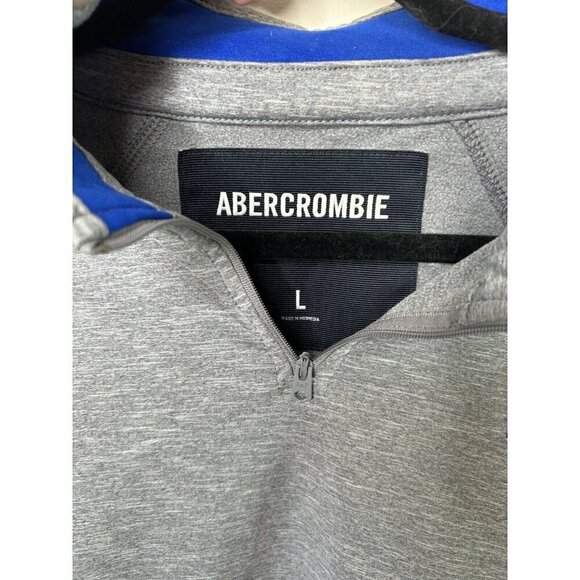 Abercrombie & Fitch Sweatshirt Men's Heather Gray 1/4-Zip Performance Size Large - Picture 12 of 12